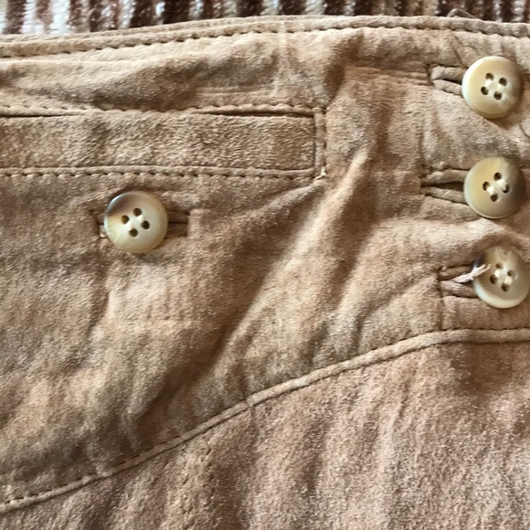 Long tan vintage prairie style suede skirt size 10 - Picture 4 of 10